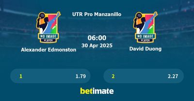 Alexander Edmonston vs David Duong Prediction, Tennis Odds & Betting Tips 30/04/2025