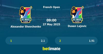 Alexander Shevchenko vs Dusan Lajovic Prediction, Tennis Odds & Betting Tips 27/05/2025