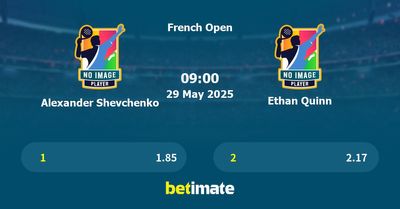 Alexander Shevchenko vs Ethan Quinn Prediction, Tennis Odds & Betting Tips 29/05/2025
