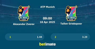 Alexander Zverev vs Tallon Griekspoor Prediction, Tennis Odds & Betting Tips 18/04/2025