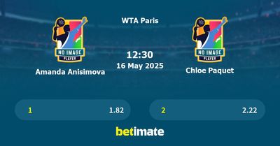 Amanda Anisimova vs Chloe Paquet Prediction, Tennis Odds & Betting Tips 16/05/2025