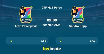 Ante P Ercegovic vs Sandro Kopp Prediction, Tennis Odds & Betting Tips 09/03/2024