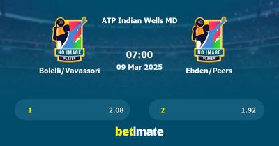 Bolelli/Vavassori vs Ebden/Peers Prediction, Tennis Odds & Betting Tips 09/03/2025