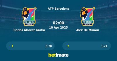 Carlos Alcaraz Garfia vs Alex De Minaur Prediction, Tennis Odds & Betting Tips 18/04/2025