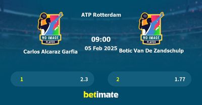 Carlos Alcaraz Garfia vs Botic Van De Zandschulp Prediction, Tennis Odds & Betting Tips 05/02/2025