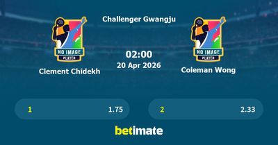 Clement Chidekh vs Coleman Wong Prediction, Tennis Odds & Betting Tips 20/04/2026