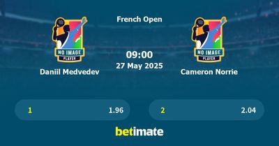 Daniil Medvedev vs Cameron Norrie Prediction, Tennis Odds & Betting Tips 27/05/2025