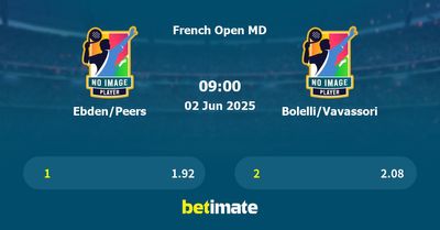 Ebden/Peers vs Bolelli/Vavassori Prediction, Tennis Odds & Betting Tips 02/06/2025