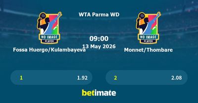 Fossa Huergo/Kulambayeva vs Monnet/Thombare Prediction, Tennis Odds & Betting Tips 13/05/2026