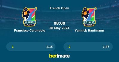 Francisco Cerundolo vs Yannick Hanfmann Prediction, Tennis Odds & Betting Tips 28/05/2024