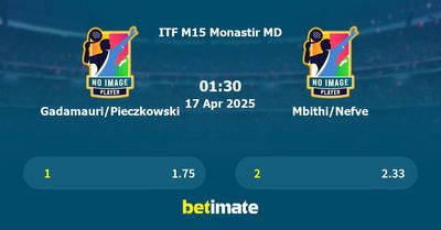 Gadamauri/Pieczkowski vs Mbithi/Nefve Prediction, Tennis Odds & Betting Tips 17/04/2025