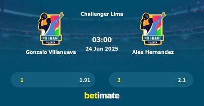 Gonzalo Villanueva vs Alex Hernandez Prediction, Tennis Odds & Betting Tips 24/06/2025