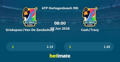 Griekspoor/Van De Zandschulp vs Cash/Tracy Prediction, Tennis Odds & Betting Tips 08/06/2026