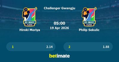 Hiroki Moriya vs Philip Sekulic Prediction, Tennis Odds & Betting Tips 19/04/2026