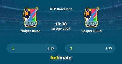 Holger Rune vs Casper Ruud Prediction, Tennis Odds & Betting Tips 18/04/2025