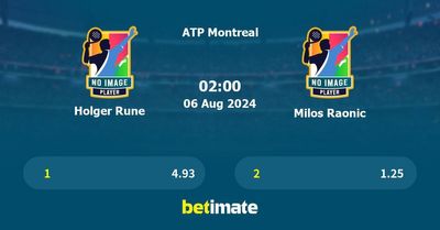 Holger Rune vs Milos Raonic Prediction, Tennis Odds & Betting Tips 06/08/2024