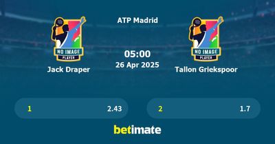 Jack Draper vs Tallon Griekspoor Prediction, Tennis Odds & Betting Tips 26/04/2025