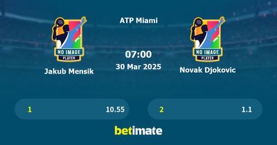 Jakub Mensik vs Novak Djokovic Prediction, Tennis Odds & Betting Tips 30/03/2025