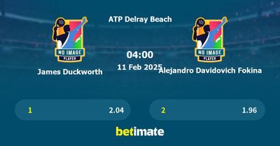 James Duckworth vs Alejandro Davidovich Fokina Prediction, Tennis Odds & Betting Tips 11/02/2025