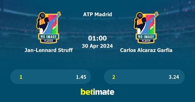 Jan-Lennard Struff vs Carlos Alcaraz Garfia Prediction, Tennis Odds & Betting Tips 30/04/2024