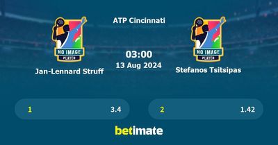 Jan-Lennard Struff vs Stefanos Tsitsipas Prediction, Tennis Odds & Betting Tips 13/08/2024