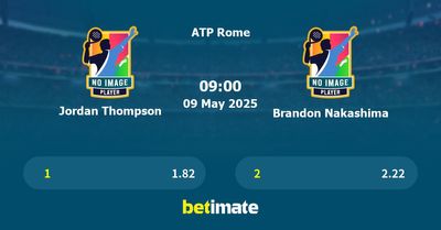 Jordan Thompson vs Brandon Nakashima Prediction, Tennis Odds & Betting Tips 09/05/2025