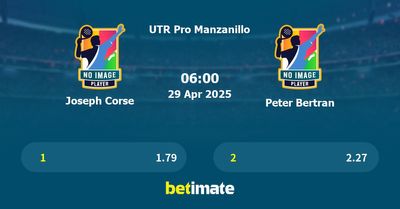 Joseph Corse vs Peter Bertran Prediction, Tennis Odds & Betting Tips 29/04/2025