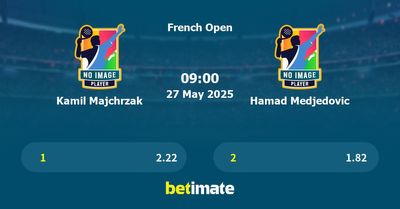 Kamil Majchrzak vs Hamad Medjedovic Prediction, Tennis Odds & Betting Tips 27/05/2025