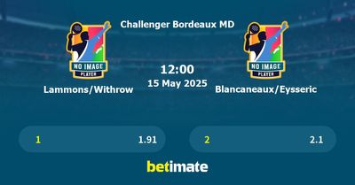 Lammons/Withrow vs Blancaneaux/Eysseric Prediction, Tennis Odds & Betting Tips 15/05/2025