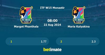 Margot Phanthala vs Maria Kalyakina Prediction, Tennis Odds & Betting Tips 22/08/2024