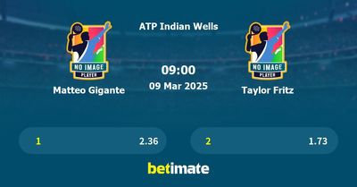 Matteo Gigante vs Taylor Fritz Prediction, Tennis Odds & Betting Tips 09/03/2025