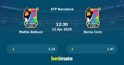 Mattia Bellucci vs Borna Coric Prediction, Tennis Odds & Betting Tips 12/04/2025
