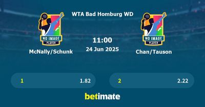 McNally/Schunk vs Chan/Tauson Prediction, Tennis Odds & Betting Tips 24/06/2025
