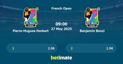 Pierre-Hugues Herbert vs Benjamin Bonzi Prediction, Tennis Odds & Betting Tips 27/05/2025