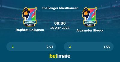 Raphael Collignon vs Alexander Blockx Prediction, Tennis Odds & Betting Tips 30/04/2025