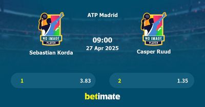 Sebastian Korda vs Casper Ruud Prediction, Tennis Odds & Betting Tips 27/04/2025