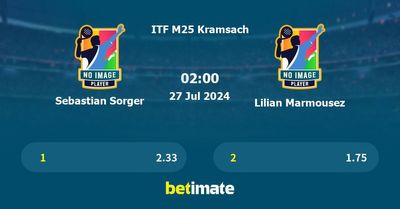 Sebastian Sorger vs Lilian Marmousez Prediction, Tennis Odds & Betting Tips 27/07/2024