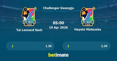 Tai Leonard Sach vs Hayato Matsuoka Prediction, Tennis Odds & Betting Tips 19/04/2026