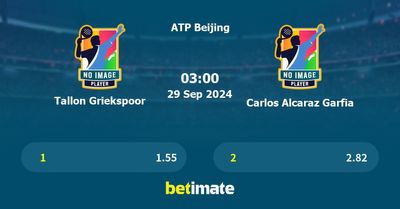 Tallon Griekspoor vs Carlos Alcaraz Garfia Prediction, Tennis Odds & Betting Tips 29/09/2024
