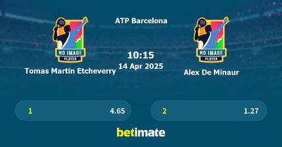 Tomas Martin Etcheverry vs Alex De Minaur Prediction, Tennis Odds & Betting Tips 14/04/2025
