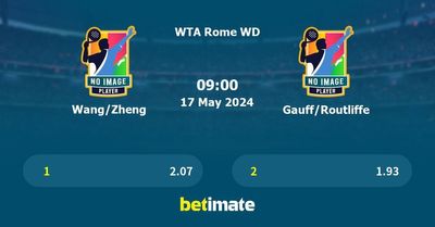Wang/Zheng vs Gauff/Routliffe Prediction, Tennis Odds & Betting Tips 17/05/2024