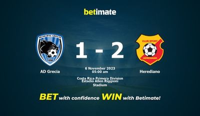 การทำนาย AD Grecia vs Herediano อัตราต่อรองและเคล็ดลับการเดิมพัน 11/05/2023