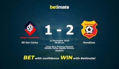 การทำนาย AD San Carlos vs Herediano อัตราต่อรองและเคล็ดลับการเดิมพัน 11/12/2023