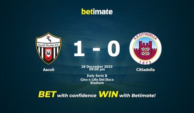 การทำนาย Ascoli กับ Cittadella อัตราต่อรองและเคล็ดลับการเดิมพัน 26/12/2023