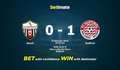 การทำนาย Ascoli กับ Sudtirol อัตราต่อรองและเคล็ดลับการเดิมพัน 02/04/2024