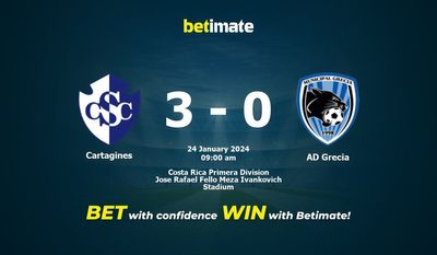 การทำนาย Cartagines กับ AD Grecia อัตราต่อรองและเคล็ดลับการเดิมพัน 24/01/2024