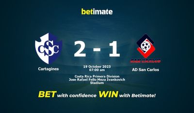 การทำนายของ Cartagines กับ AD San Carlos ราคาต่อรองและเคล็ดลับการเดิมพัน 10/19/2023