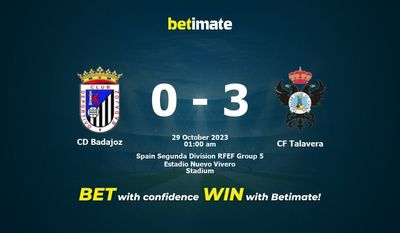 การทำนาย CD Badajoz กับ CF Talavera อัตราต่อรองและเคล็ดลับการเดิมพัน 28/10/2023