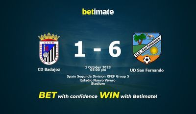การทำนาย CD Badajoz กับ UD San Fernando อัตราต่อรองและเคล็ดลับการเดิมพัน 10/01/2023