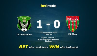 การทำนาย CS Constantine กับ MC Alger อัตราต่อรองและเคล็ดลับการเดิมพัน 22/09/2023